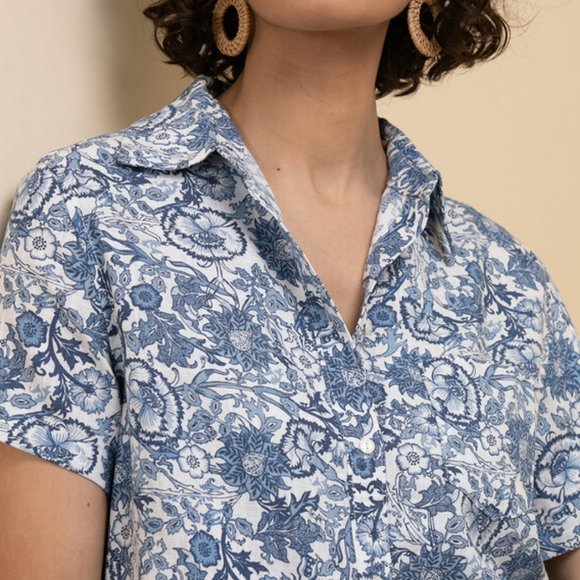 Ricki's Linen Blend Short Sleeve Shirt - Picture 2 of 7